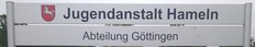 Schild Jugendanstalt Hameln Abteilung Göttingen